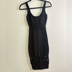Marciano Black Bandage Dress with Lace Detail